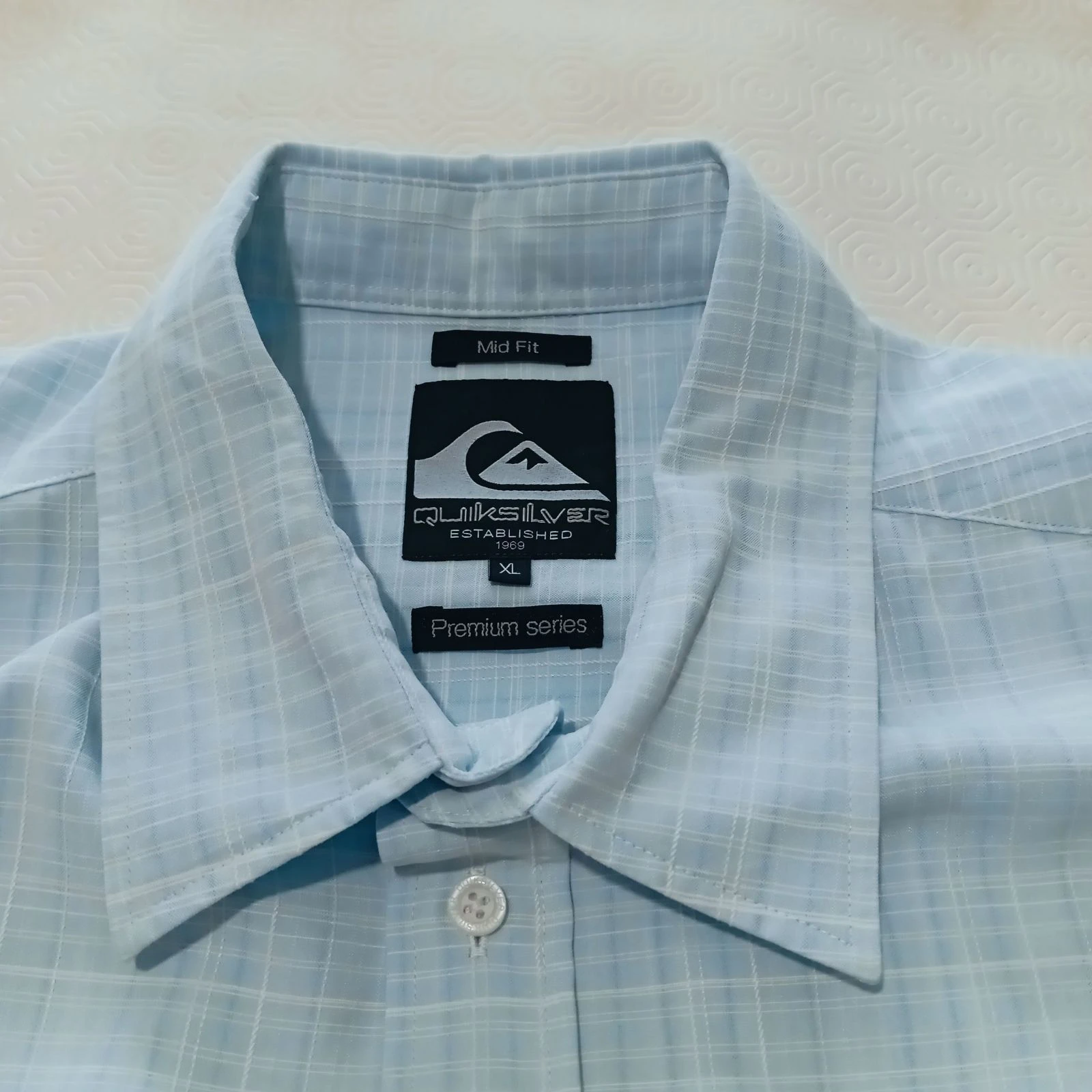 Camisa Quicksilver de Mangas Curtas Tamanho GG Cor Azul Claro Xadrez – photo 3